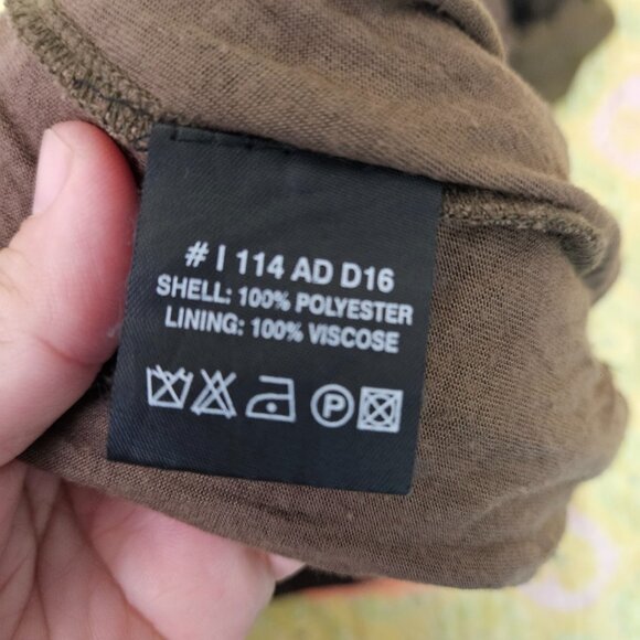 Religion Asymmetrical Draped Sleeveless Dress Brown Stretch Lined Women's Sz XS - Picture 7 of 13